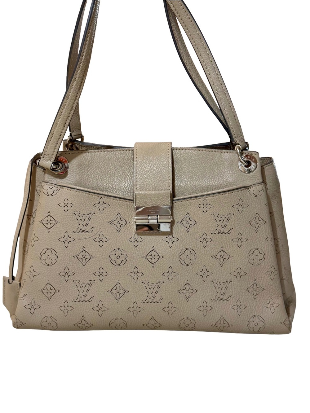 Authentic Louis Vuitton Sèvres Galet Perforated Mahina Leather